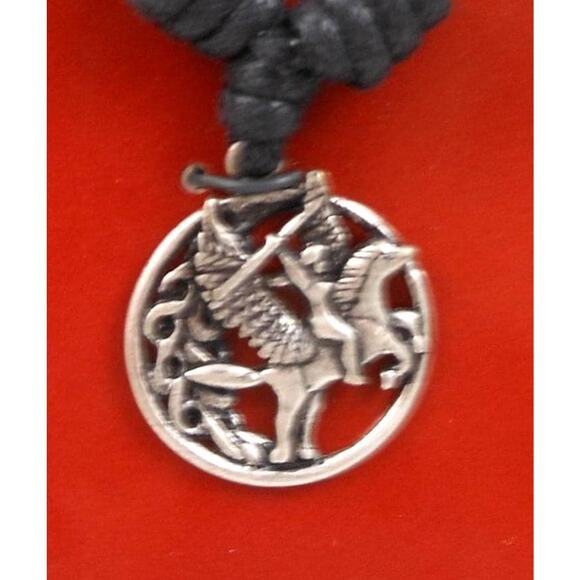 Vintage Celtic Vision Sacred Symbols Pegasus Necklace Pendant 24 Adjustable Cord - Picture 3 of 5